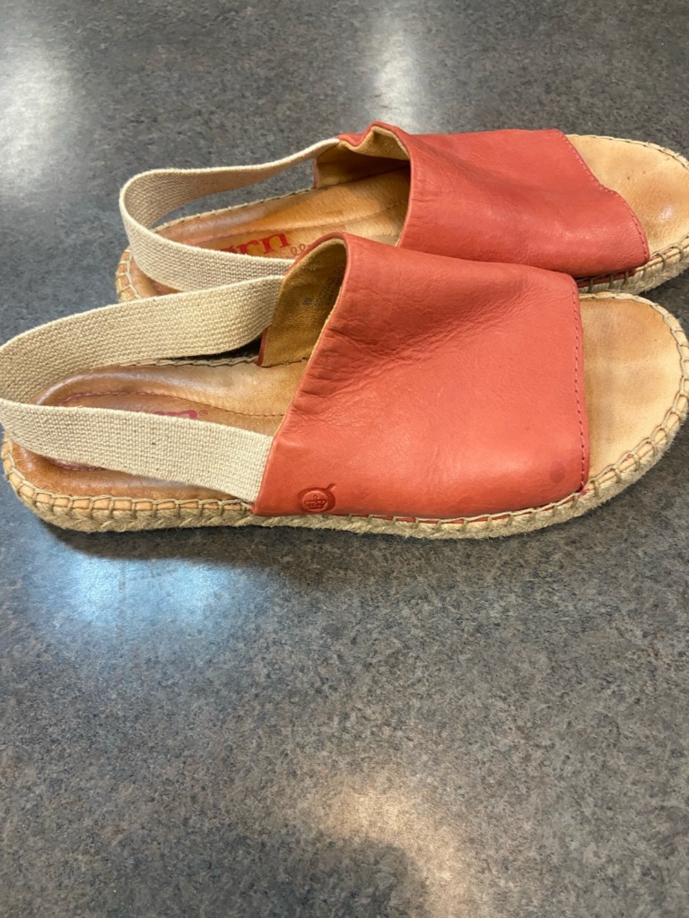 Born Coral Leather Espadrille Slip-On Sandals - Picture 3 of 6